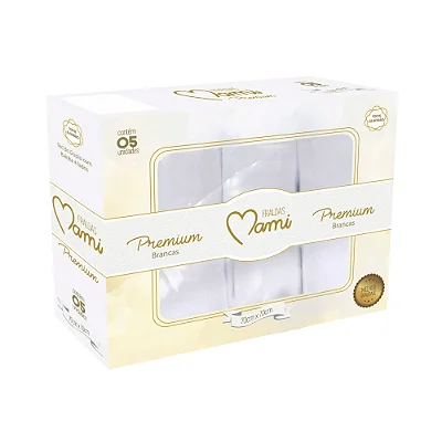 Fralda Premium Com Bainha Branca 70 x 70 Cm 100 % Alg. 0752- Mami Papi