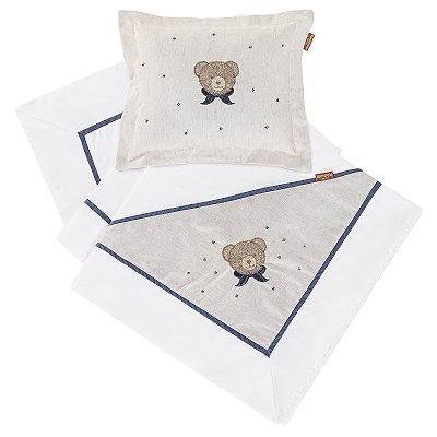 Manta Bordada com Almofada 100% Alg. d074 - Batistela