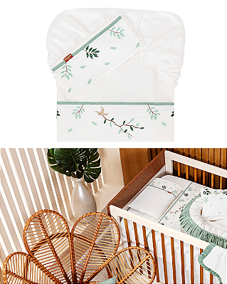 Jogo de Lençol de Berço AAron 3 Pçs 100% Alg. E23157 - Batistela