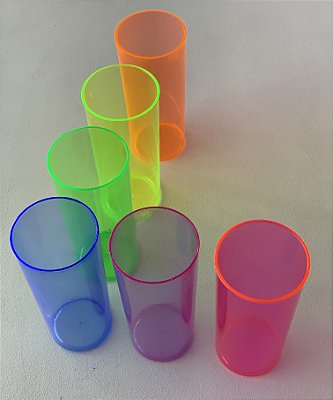 100 Copo Long Drink 350ml - Neon Acrílico