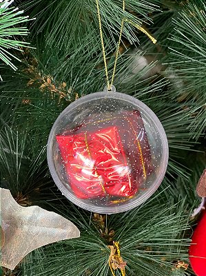 Esfera Acrílica Com Gliter 6,5cm - 100 unidades