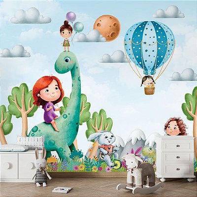 Papel de Parede Infantil Menina Aventureira