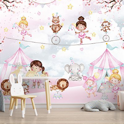 Papel de Parede Infantil Bailarinas no Circo