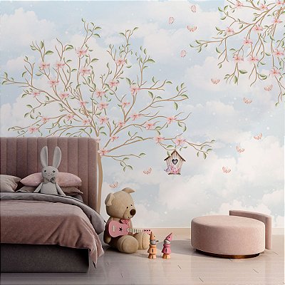Papel de Parede Floral Árvores