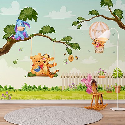 Papel  de Parede Infantil Ursinho pooh