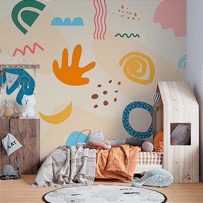 Papel de parede infantil desenhos coloridos