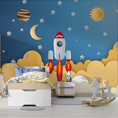 Papel de Parede Infantil Espaço e Planetas AL 06