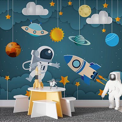 Papel de Parede Infantil Espaço e Planetas AL 07