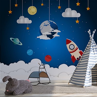 Papel de Parede Infantil Espaço e Planetas AL 08