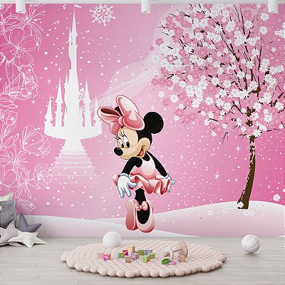 Papel de Parede infantil castelo encantado turma da minnie AL9