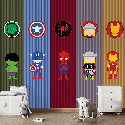 Papel de Parede Infantil Os Vingadores AL 03