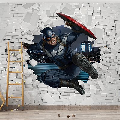 Papel de Parede Infantil Capitão America AL 01