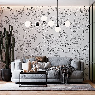 Papel de Parede Faces One Line