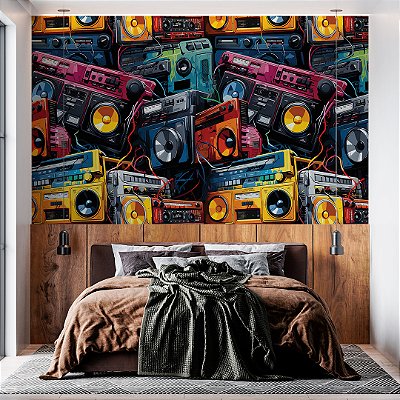 Papel de parede colors eletrônicos musical colorido