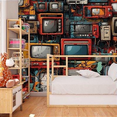 Papel de parede colors televisão colorido