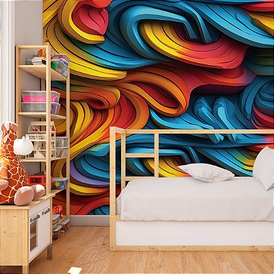 Papel de parede colors curvas coloridas