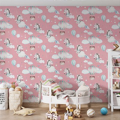 Papel de parede natureza zebra sorridentes céu rosa