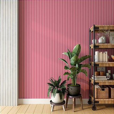 Papel de parede ripado rosa AL4