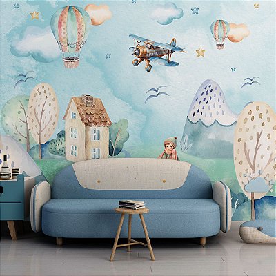 Papel de Parede Infantil Mundo Mágico – Aventuras de um Pequeno Explorador