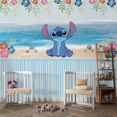 Papel de Parede Infantil Stitch Tropical