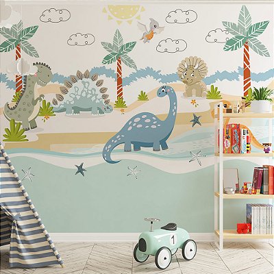 Papel de Parede Infantil Mundo Dino Encantado