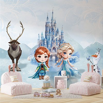 Papel de Parede Infantil Frozen no Castelo de Gelo