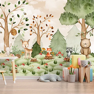 Animais na Floresta - Oferta Única - 1,50m(L) x 2,65m(A)