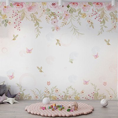 Flores Rosas Jardim Suspenso - Oferta Única - 3m(L) x 2,6m(A)