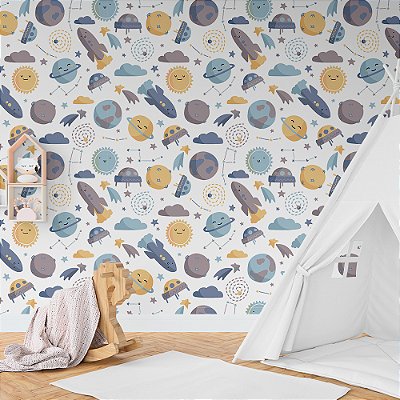 Papel de Parede Planetas e Foguetes
