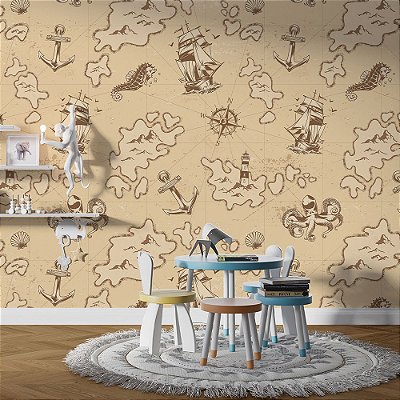 Papel de Parede Barcos e Mapas