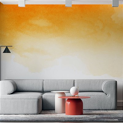 Papel de Parede Adesivo Aquarela Laranja