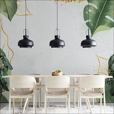 Papel de Parede Floral de Folhas Grandes