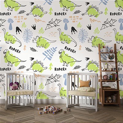 Papel de Parede Dinossauros Verdes