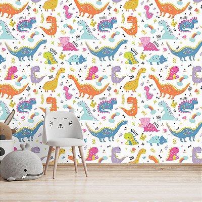 Papel de Parede Dinossauros Coloridos