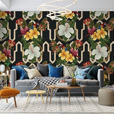 Papel de Parede Flores Coloridas