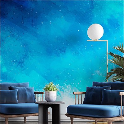 Papel de Parede Aquarela Tons de azul