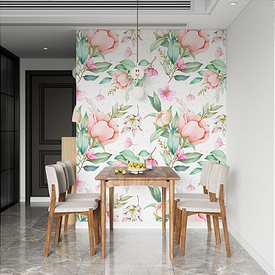 Papel de Parede Flores Rosas