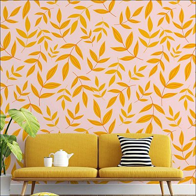 Papel de Parede Folhas Amarelas