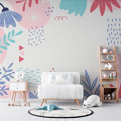 Papel de Parede Formas Abstratas em Tons Pastéis