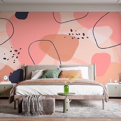 Papel de Parede Formas Abstratas em Tons Pasteis