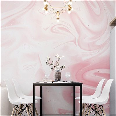 Papel de Parede Mármore Liquido Rosa