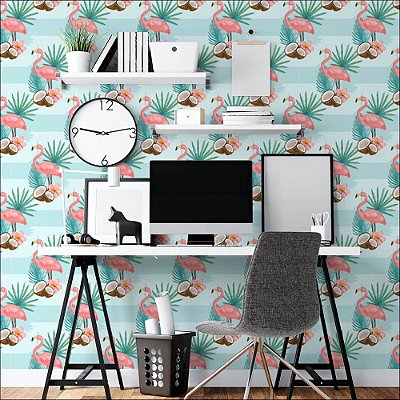 Papel de Parede Flamingos