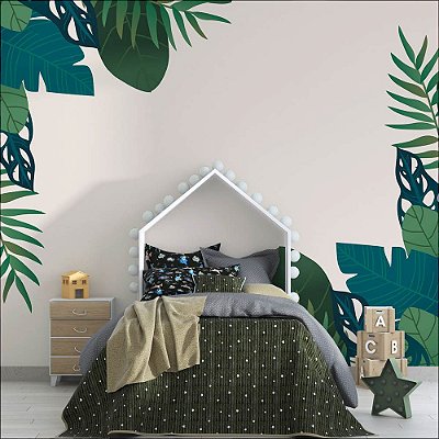 Papel de Parede Floral Verde
