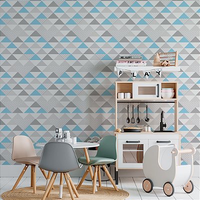 Papel de Parede Triângulos Azuis
