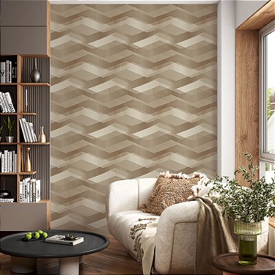 Papel de Parede Chevron em tons de Marrom