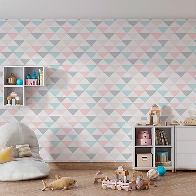 Papel de Parede Triângulos em Tons Pasteis