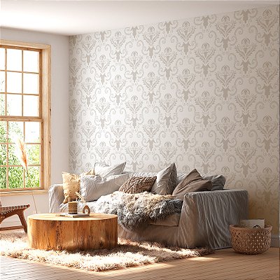 Papel de Parede Arabesco Bege