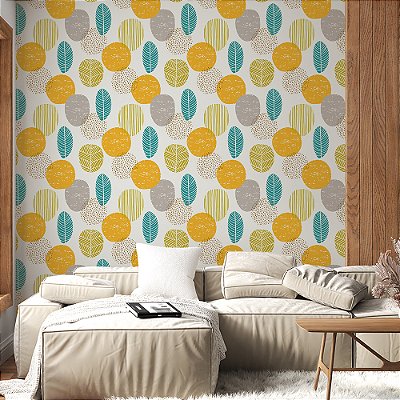 Papel de Parede Folhas Coloridas