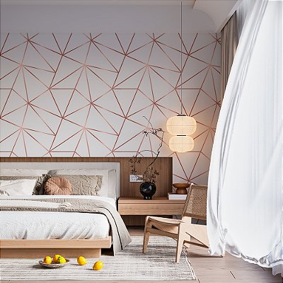 Papel de Parede Zara Rose Gold fundo Branco