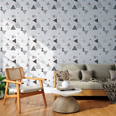 Papel de Parede Triângulos em tons de Cinza